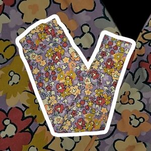 NWT Lularoe Disney Leggings Pastel Floral Hidden Mickey Mouse TC 12-24